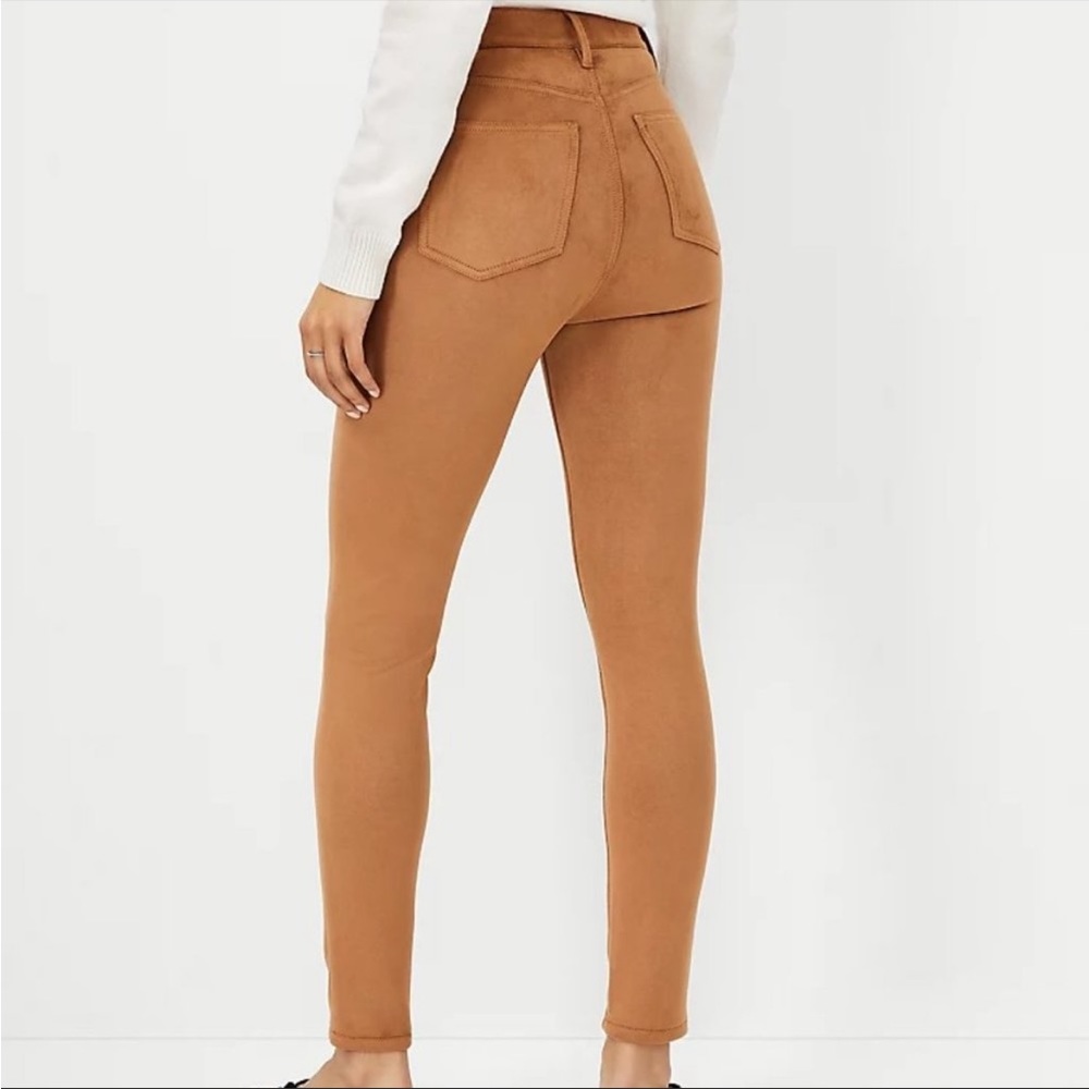 Ann Taylor - brown suede-like material pants